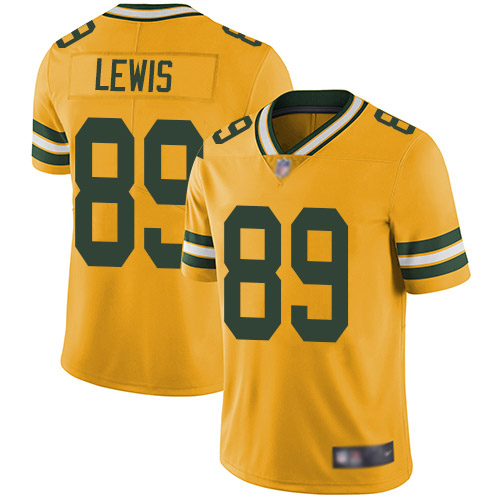 Green Bay Packers Limited Gold Men #89 Lewis Marcedes Jersey Nike NFL Rush Vapor Untouchable